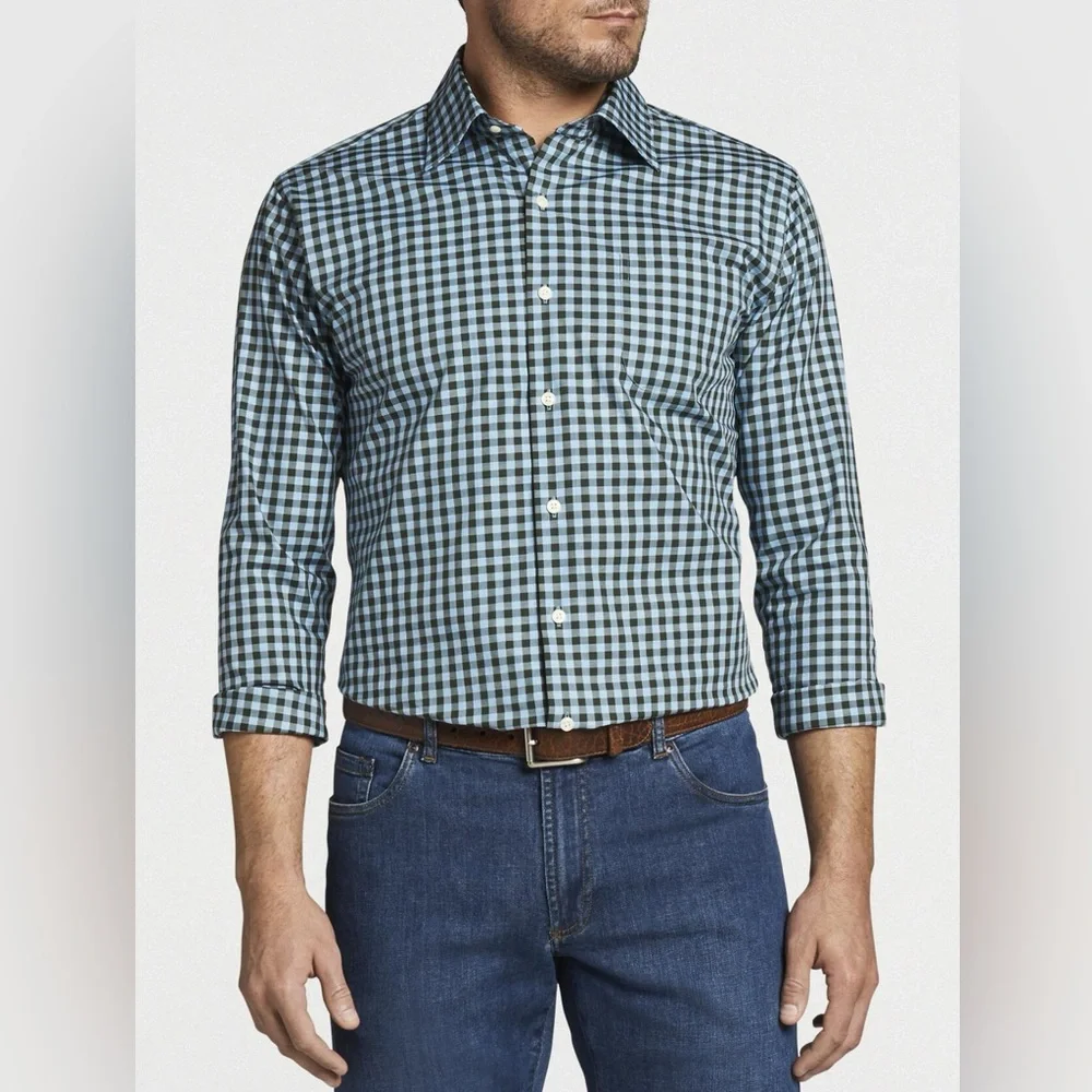 Peter Millar Crown Soft Cotton Silk Sport Shirt in Blue, Size M, New w/Tag $148 - Picture 9 of 9